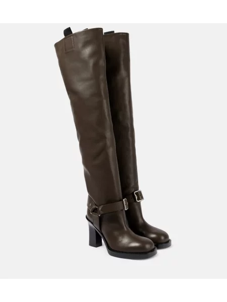 Cizme Burberry din piele maro