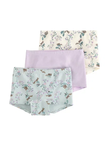 Lindex Gaće smeđa / pastelno zelena / svijetloljubičasta bijela