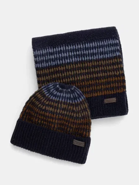 Kapa in šal Barbour mornarsko modra