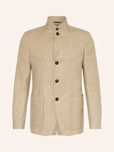 Zegna Kurtka Z Dodatkiem Lnu beige beżowa