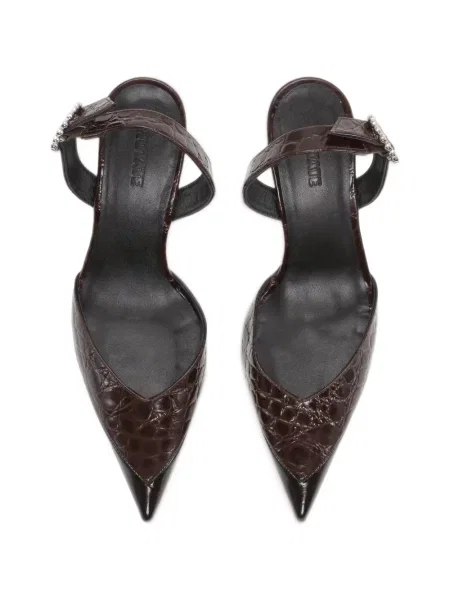 Pantofi cu toc Rotate Birger Christensen din piele slingback maro