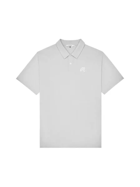 Golf tricou polo Malbon Golf cu broderie gri