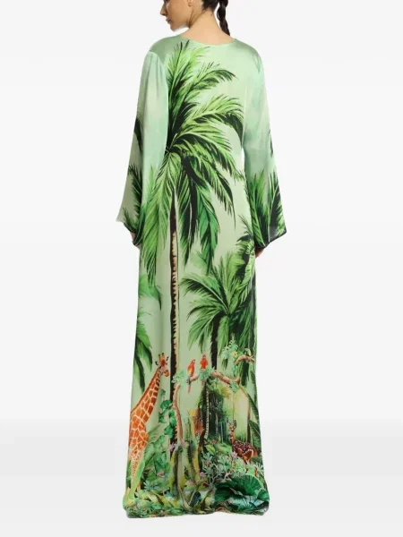 Rochie maxi Miau By Clara Rotescu cu imagine verde