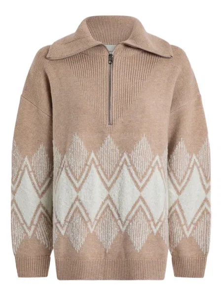 Pulover Varley din jacard de jumătate de fermoar