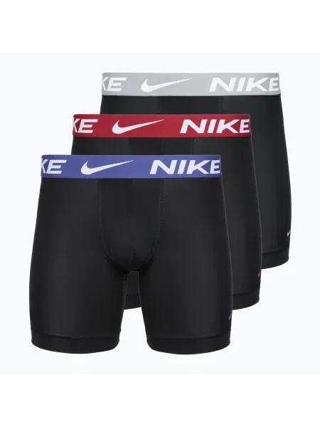 Boxeri pentru bărbați Nike Essential Micro 3 pairs black/sapphire/wolf grey/team crimson negru