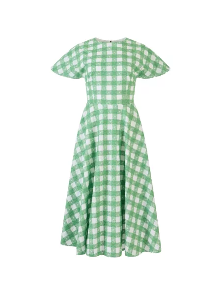 Rochie midi Rosie Assoulin cu broderie verde
