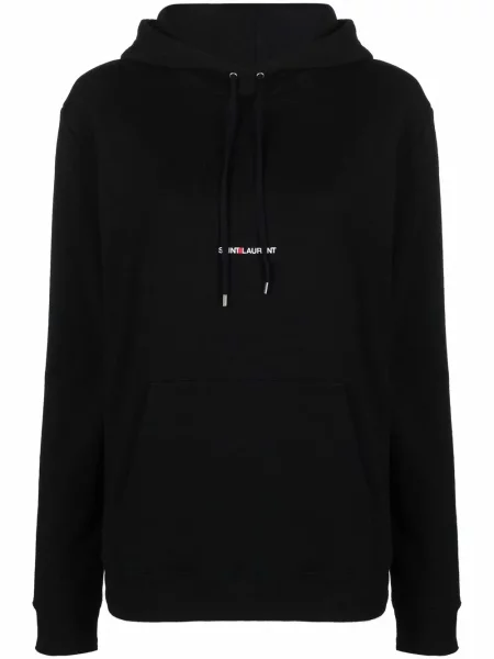 Hanorac cu glugă Saint Laurent cu imagine negru