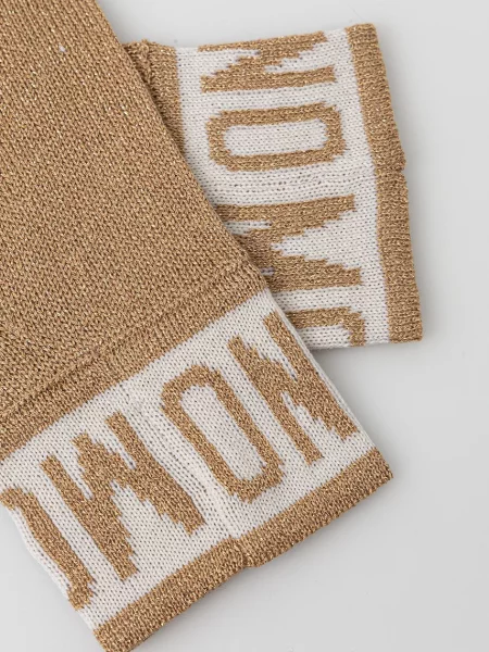 Рукавички з домішкою вовни Moschino золотий