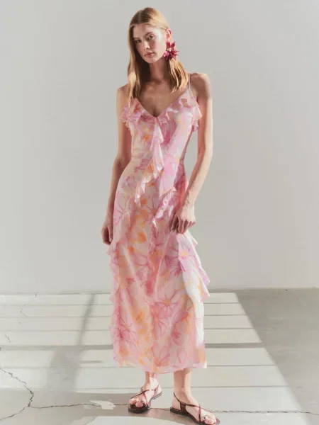 Trendyol Rochie deschis / roz galben