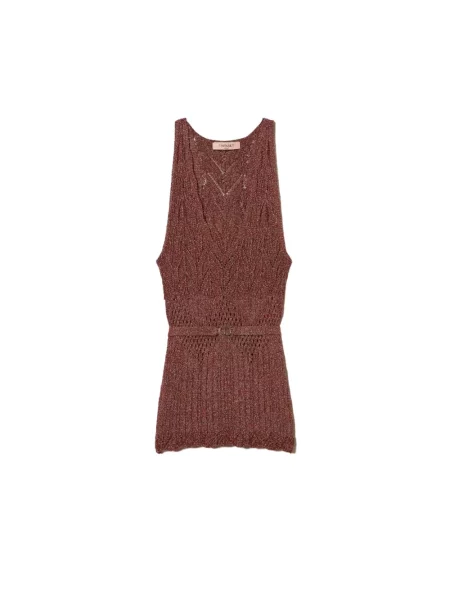 Twinset Swetry Kobieta L Geometryczny Top z brązowy