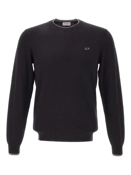 Pulover Sun68 de lână cu decolteu rotund negru