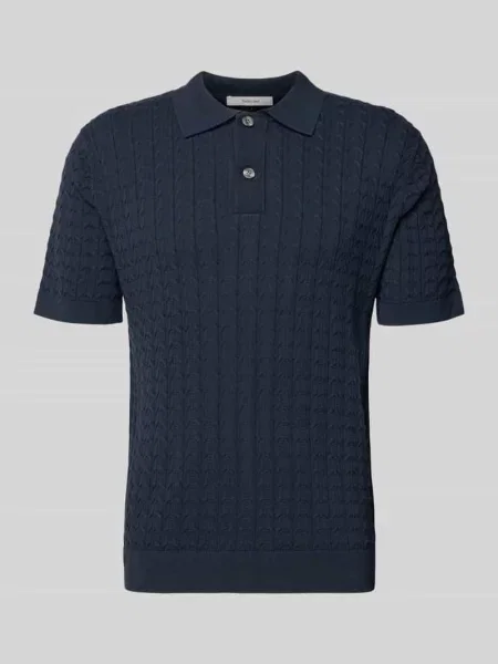 Koszulka polo z czystej bawełny o kroju regular fit model MATTIS' Selected Homme granatowe
