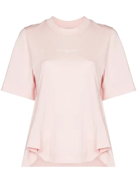 Tricou Stella Mccartney cu imagine scurt roz