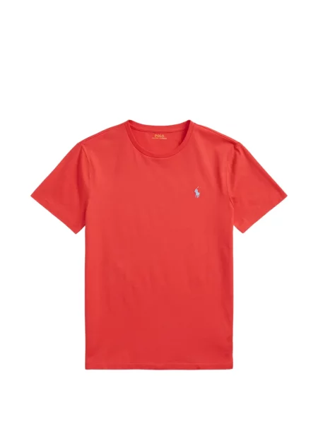 Matlasat tricou polo Polo Ralph Lauren cu decolteu rotund cu autograf roșu