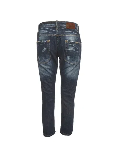 Džíny Dsquared2 s oděrkami modré