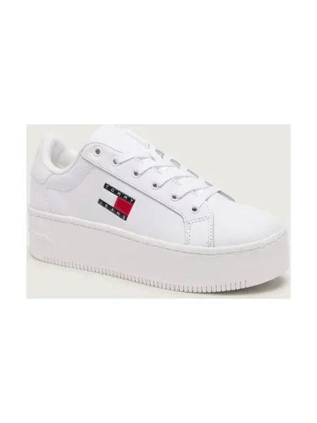 Tommy Jeans Bőr edzőcipő fehér