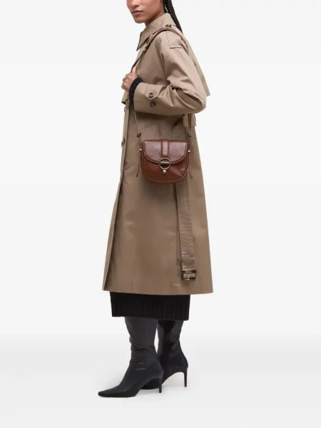 Body Barbour din piele cu cataramă maro