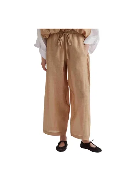 Spodnie Meimeij ze sznurkiem beżowe