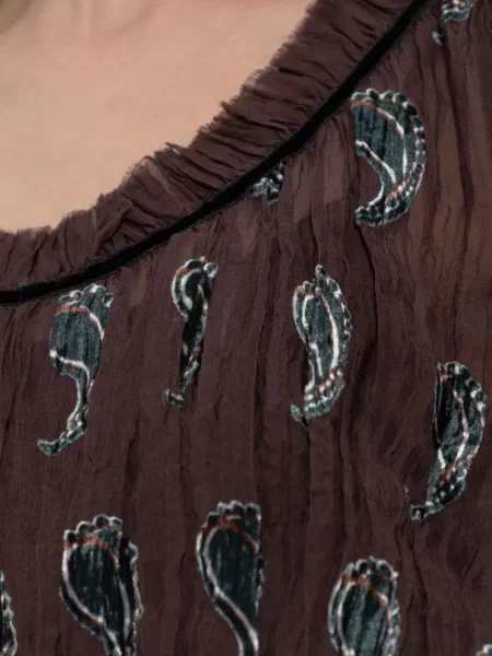 Μίντι φόρεμα Tory Burch με σχέδιο paisley με μήκος μέχρι το γόνατο καφέ