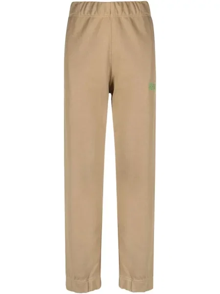 Pantaloni Ganni cu broderie maro