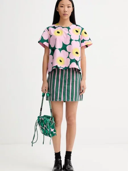 Marimekko fustă în formă de A din verde