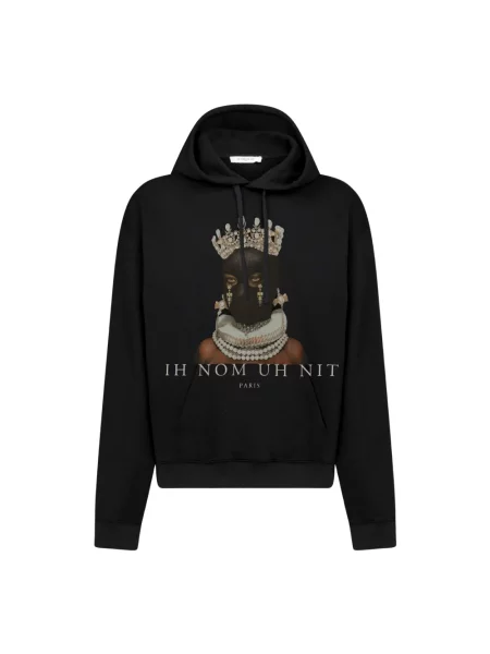 Bluza z kapturem Ih Nom Uh Nit z kapturem z nadrukiem czarna
