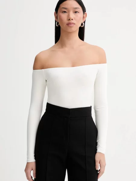 Saint Body body OFF SHOULDR BODYSUIT gładka biały