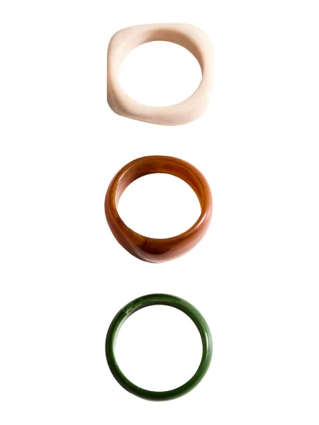 MANGO Inele / maro / verde pin bej