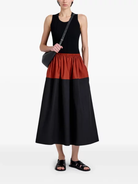 Fustă Proenza Schouler White Label din poplin alb