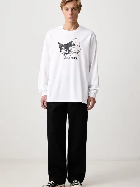 Tricou cu mânecă lungă Converse alb