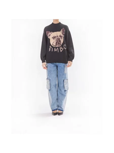 Sweter Moschino wełniany czarny