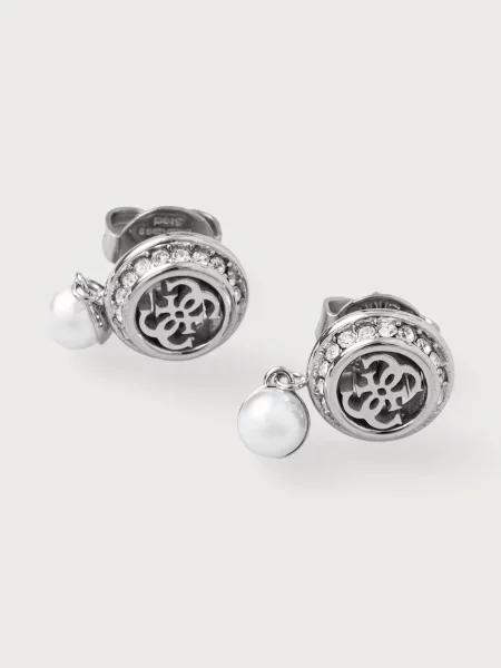 Guess cercei pentru femei TINY PEARLY alb