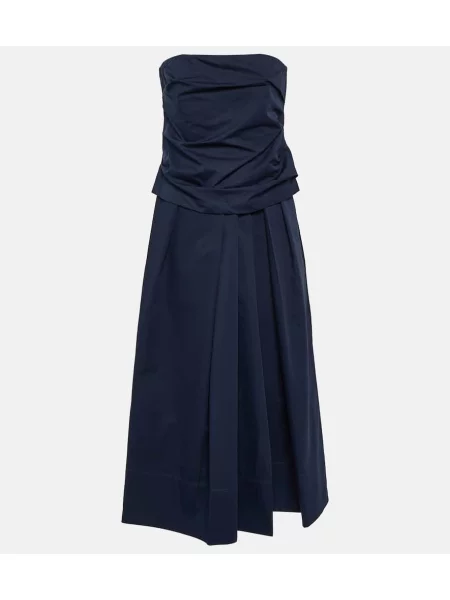 Svilena obleka midi obleka Co nad koleni modra