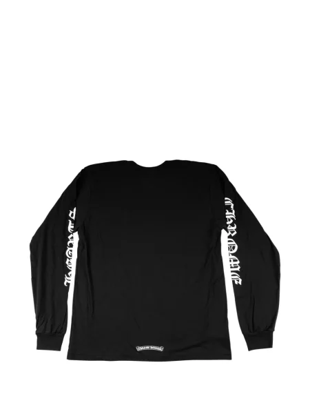 Дълго тениска Chrome Hearts със сърца с автограф черно