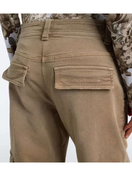 Pantaloni cargo Acne Studios din țesătură twill bej
