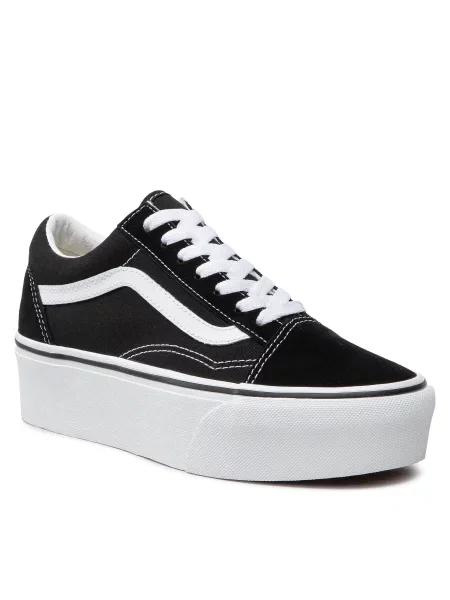 Πάνινα παπούτσια Vans Old Skool Stac Suede/Canvas Black/True W λευκό