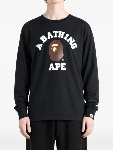 Lung tricou A Bathing Ape® cu imagine negru