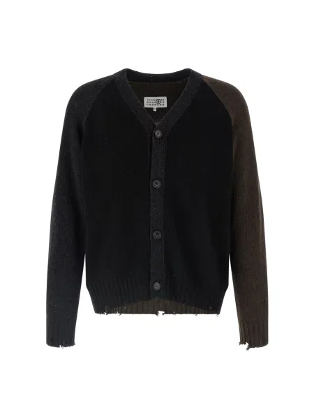 Wielobarwność kardigan Mm6 Maison Margiela zamszowy z łatami