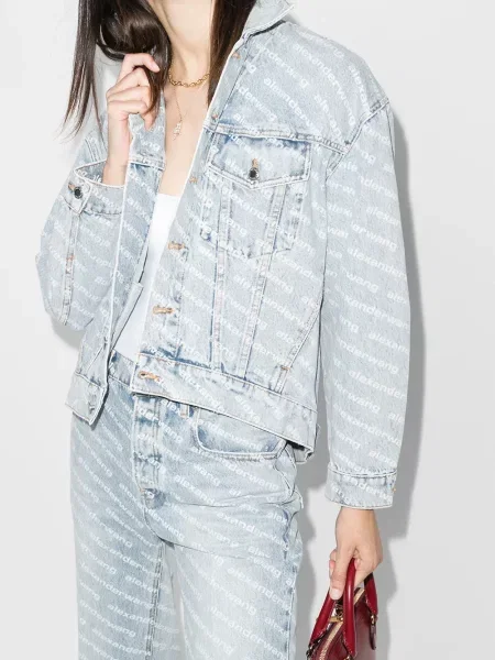 Džínová bunda Alexander Wang s potiskem modrá