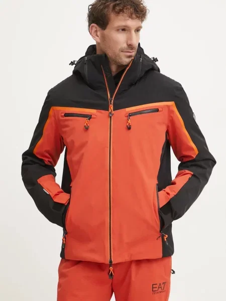 Emporio Armani geaca de schi Kitzbuhel Colorblock Logo portocaliu