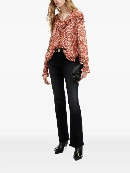 Top Allsaints cu imagine cu model piele de șarpe roșu