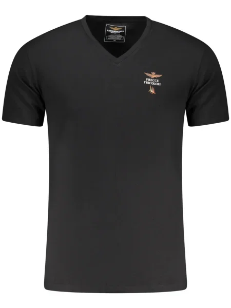Tricou Aeronautica Militare cu decolteu în V negru