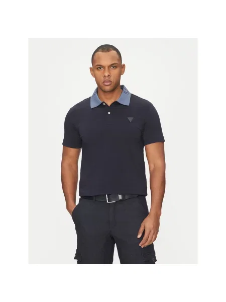 Guess Поло Голубий Regular Fit синє