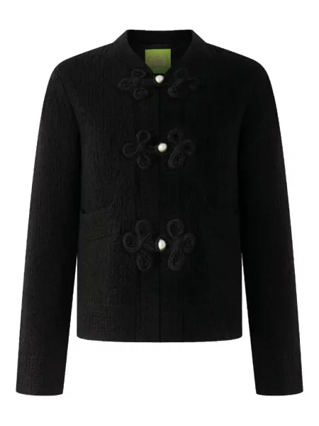 Cardigan Shanghai Tang cu broderie negru