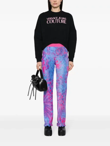 Raštuotas džemperis Versace Jeans Couture juoda