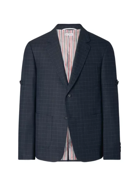 Sacou Thom Browne în carouri albastru