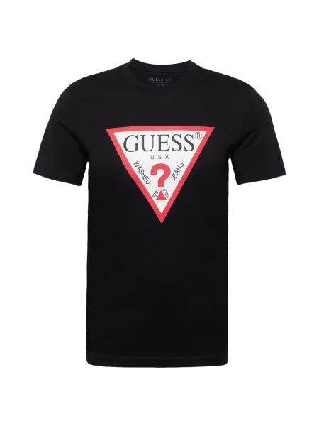 GUESS Tricou roșu / negru alb