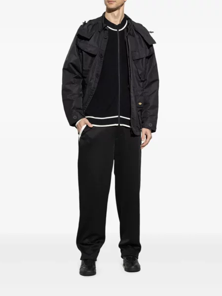 Szerokie spodnie dresowe Adidas z kapturem czarne