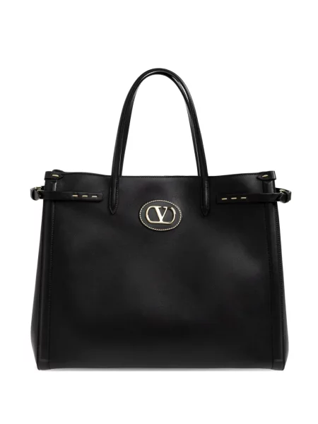 Geantă shopper Valentino Garavani din piele negru