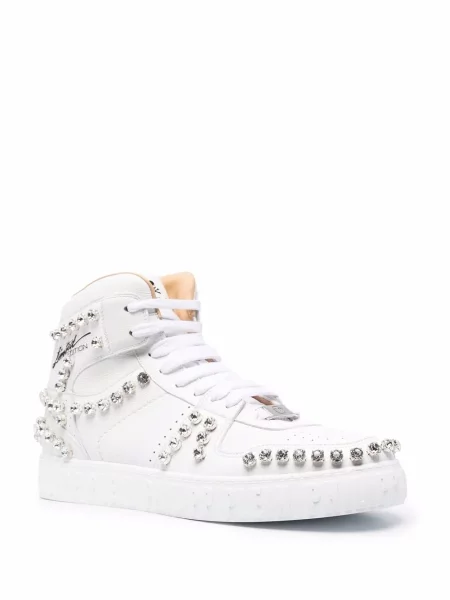 Sneakersy Philipp Plein z ćwiekami białe